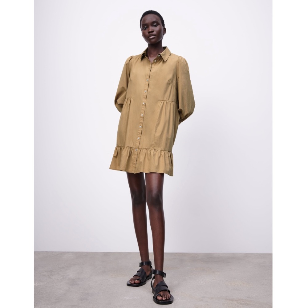 Zara Brown Mini Shirt Dress